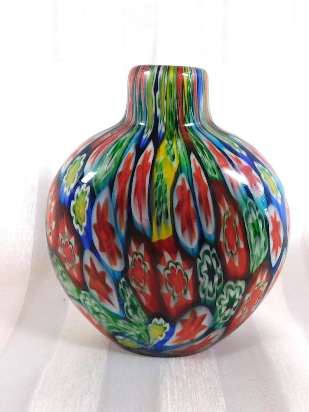 Multicolor Milliefiori Art Glass Perfume Bottle # 26028